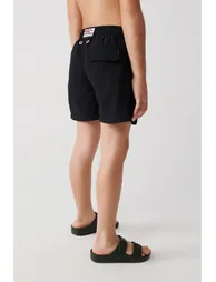 Black Quick Dry Standard Size Plain Kids Swimwear With Special Box - 6