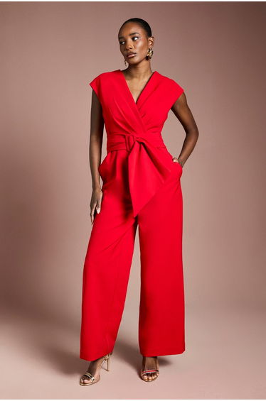 Belted Crepe Jumpsuit