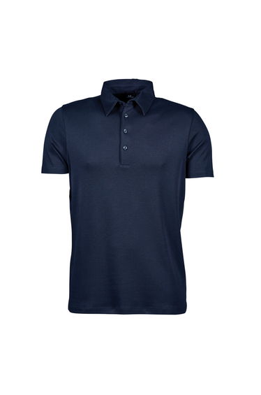 Tee Jays Mens Pima Short Sleeve Cotton Polo Shirt - Navy Blue