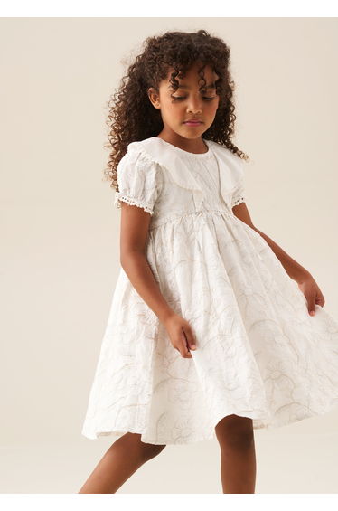 Aurora Floral Embroidered Dress - Ivory