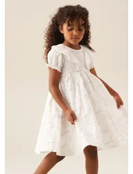 Aurora Floral Embroidered Dress - Ivory