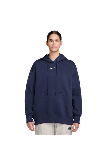 Nike Womens/Ladies Phoenix Fleece Pull Over Oversized Hoodie - Midnight Navy
