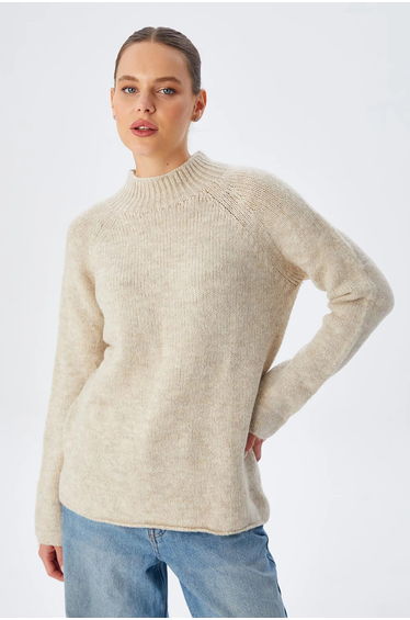 Mixray Thick Knit Half Turtleneck Sweater