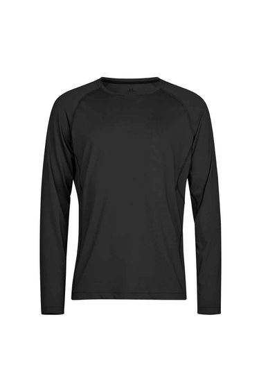 Tee Jays Mens CoolDry Long-Sleeved T-Shirt - Black
