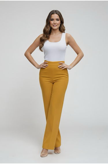 KIRA MUSTARD WIDE LEG TROUSERS