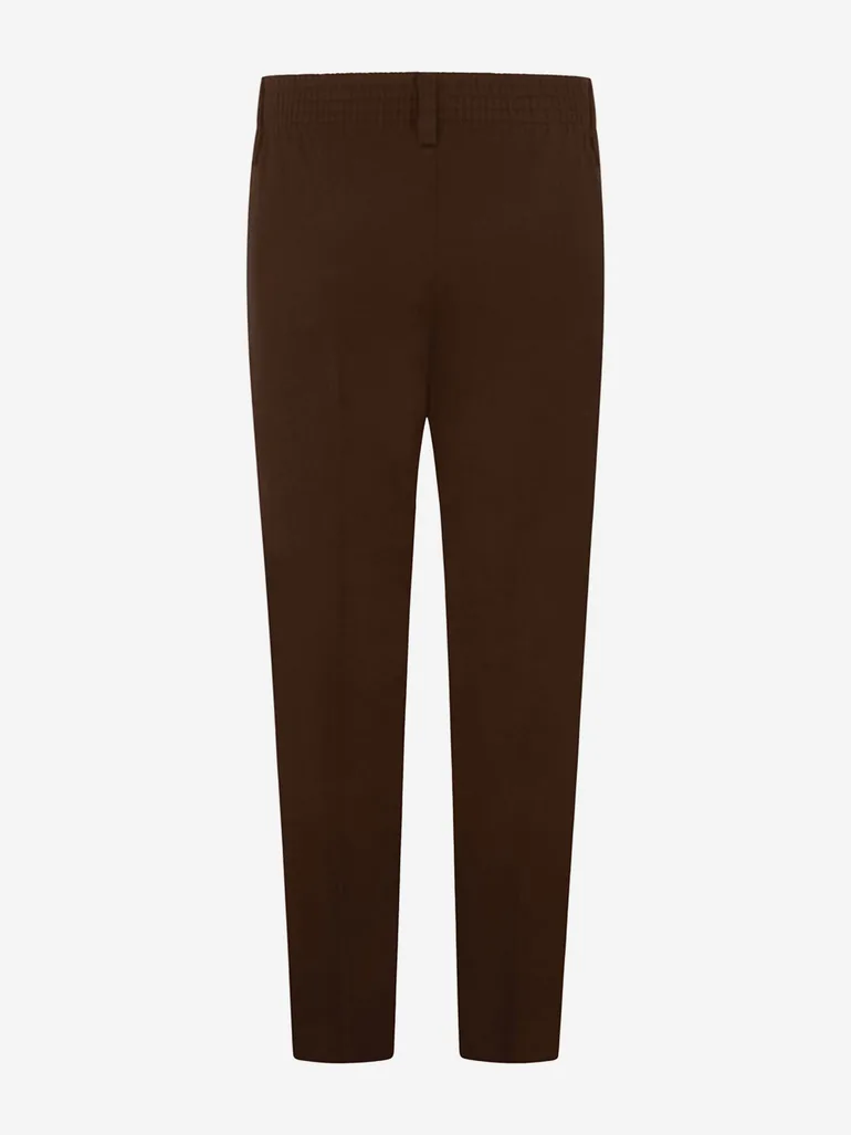 Zeco Boys School Slim Fit Trousers in Brown - 1