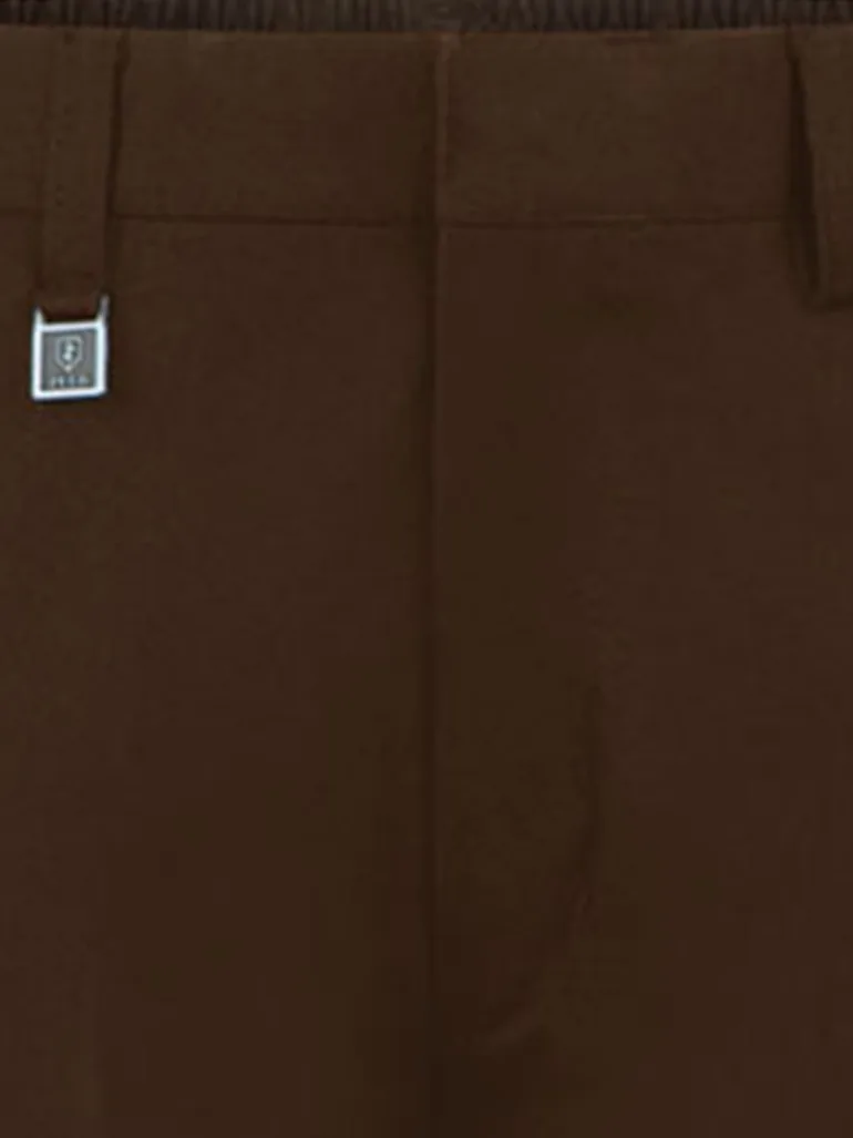 Zeco Boys School Slim Fit Trousers in Brown - 2