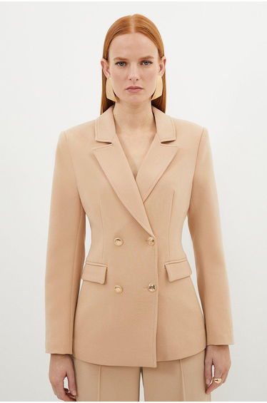 Compact Essential Tailored Double Breasted Blazer