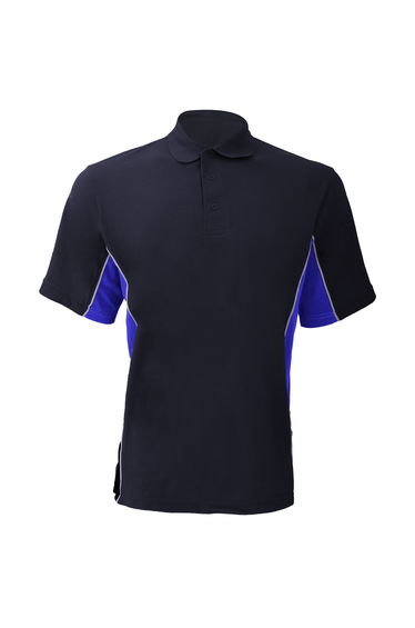 Gamegear® Mens Track Pique Short Sleeve Polo Shirt Top - Navy/Royal/White