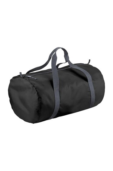 BagBase Packaway Barrel Bag / Duffle Water Resistant Travel Bag (32 Litres) - Black/Graphite