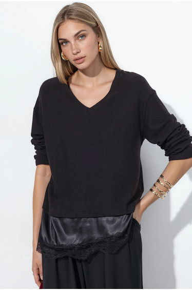 BUSEM Women’s V-neck Knit Sweater