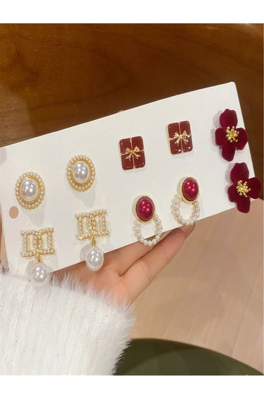 Set of 5 - Assorted Embellished Earrings