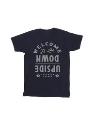 Netflix Mens Stranger Things Welcome To Upside Down T-Shirt - Navy Blue - 1