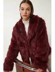 ISTANBUL Faux Fur Shawl Collar Jacket