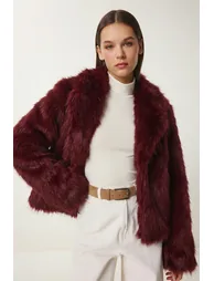 ISTANBUL Faux Fur Shawl Collar Jacket - 2
