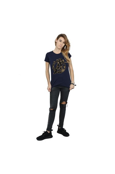 Avengers Infinity War Womens/Ladies Logo Boyfriend T-Shirt - Navy Blue