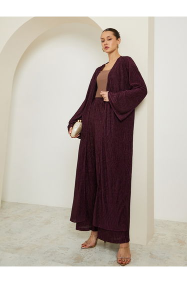 Women Regular Fit Plisse Maxi Kimono