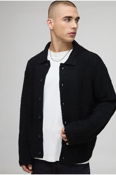 Boxy Fit Brushed Knitted Shirt