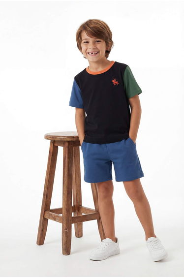 Black Boy's Plain Knitted Bottom - Top Set