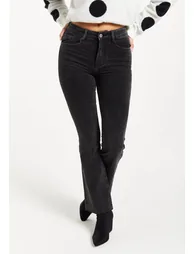 Women's Trousers: High-Waisted Black Jeans - 2