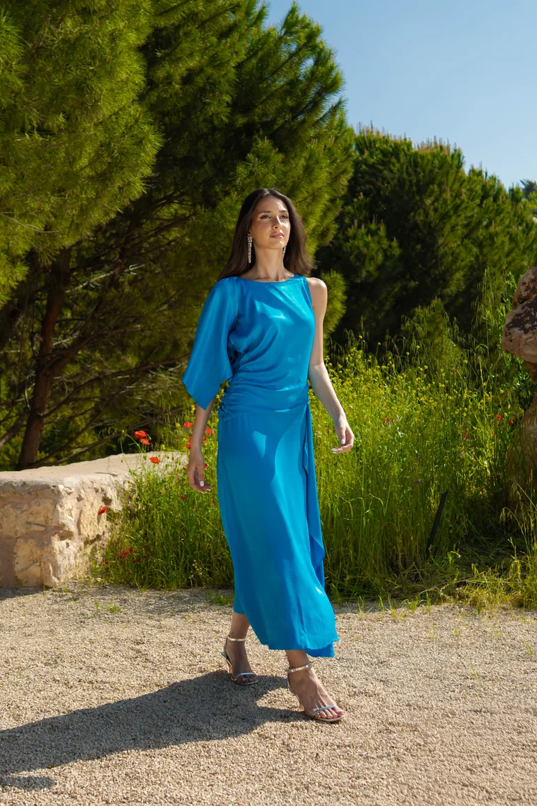 viscose satin dress Long dress in viscose satin