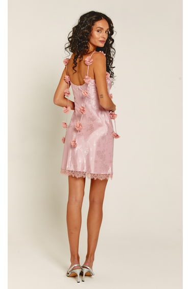Pink Petal Strap Mini Dress