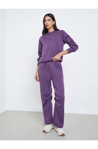 Purple Regular Fit Sweatshirt and Joggers Co-ords