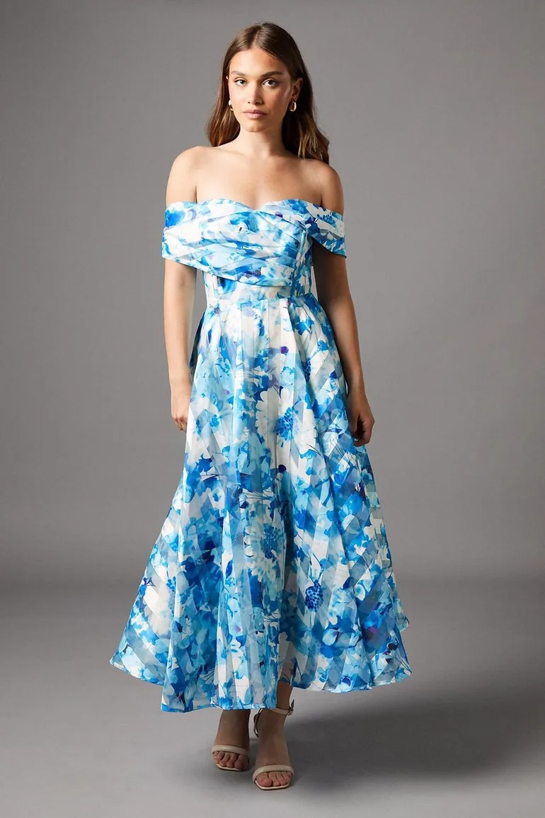 Stripe Organza Pleated Top  Dress