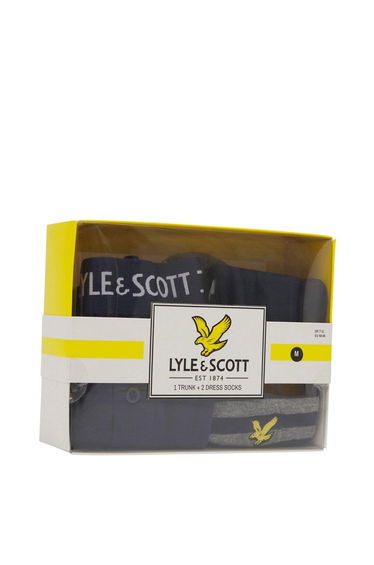 Humphrey 3 Pack Underwear & Sock Gift Boxtrunk : Peacoat - Sock : Peacoat - Stripe