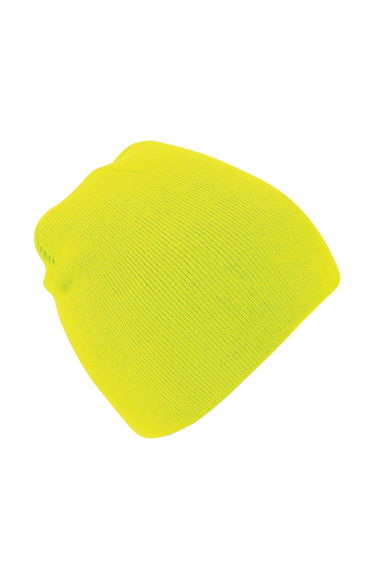 Beechfield Plain Basic Knitted Winter Beanie Hat - Fluorescent Yellow