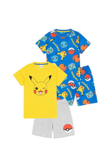 Pokemon Childrens/Kids Face Short Pyjama Set (Pack of 2) - Multicoloured