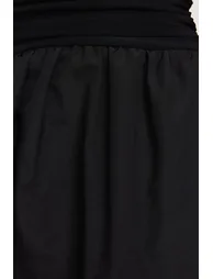 Black Waist Drop/Skater Woven Elegant Evening Dress - 4