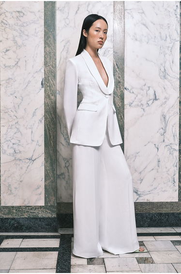 Satin Viscose Tailored Kick Flare Trouser