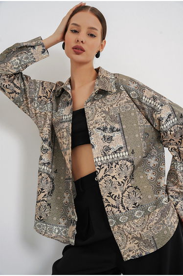 BDART Oversized Paisley Print Button-Up Shirt