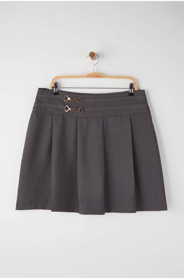 Anthracite Woven Plus Size Skirt