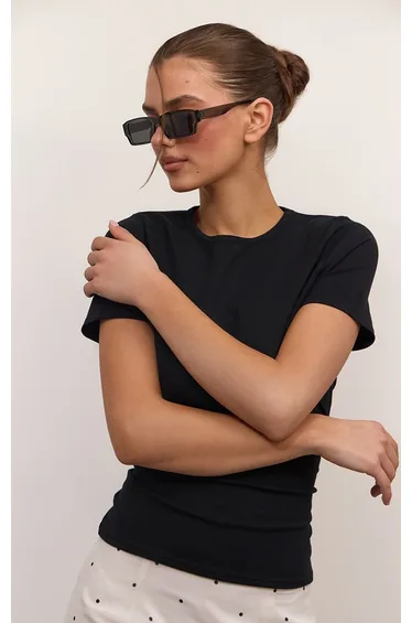 Smoke Charcoal Slim Rectangle Sunglasses