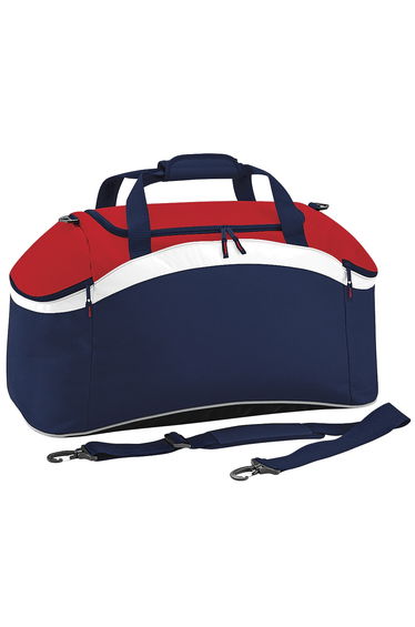 BagBase Teamwear Sport Holdall / Duffle Bag (54 Litres) (Pack of 2) - French Navy/Classic Red/White