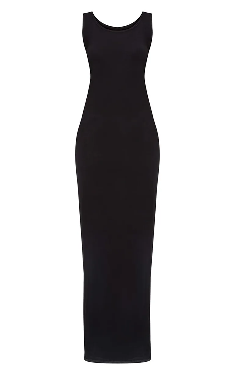 Basic Black Maxi Dress - 2