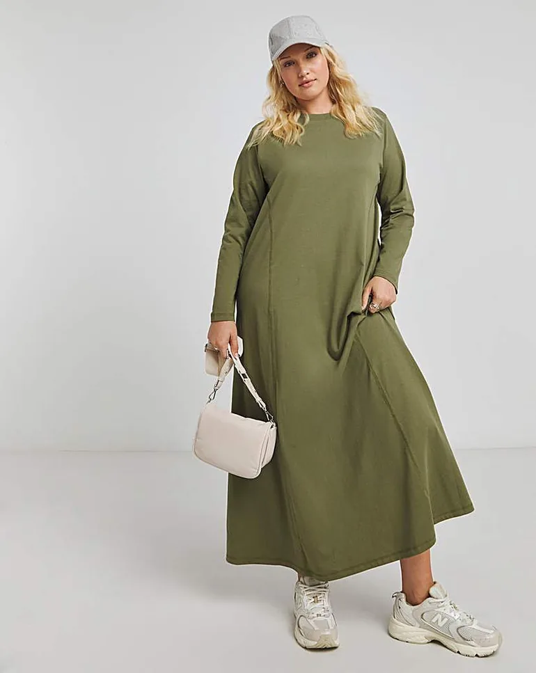 Khaki Jersey Midaxi Dress Simply Be : Dresses : VogaCloset Oman Khaki Jersey Midaxi Dress Simply Be : Dresses : VogaCloset Oman