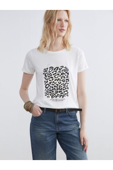 Leopard Print Crew Neck Tee