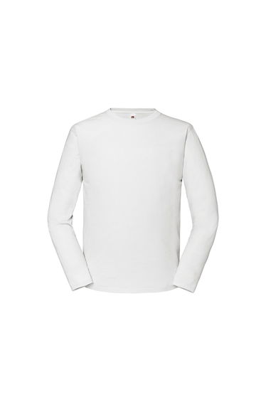 Fruit of the Loom Mens Iconic Premium Plain Long-Sleeved T-Shirt - White