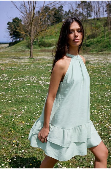 More Sustainable Light Blue Modal Midi Woven Dress