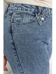 Blue Normal Waist Wide Cut Jeans - 6