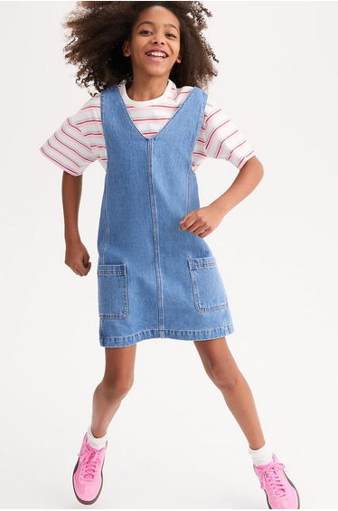 Sleeveless Shift Dress in Denim