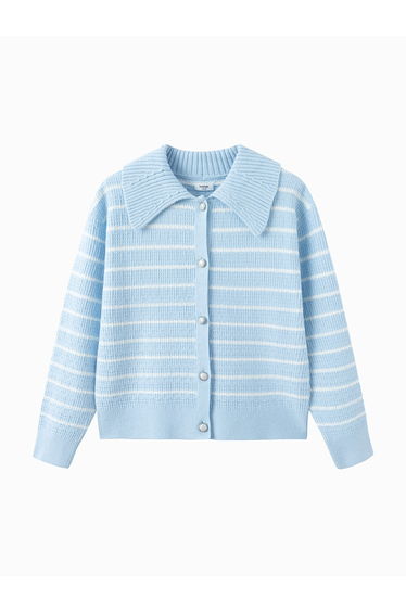 Girls' Striped Knitted Cardigan