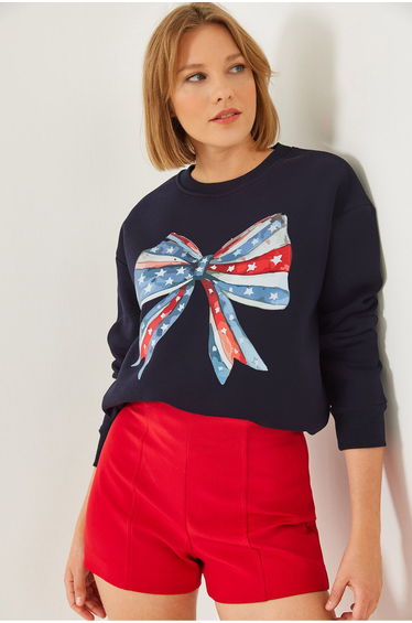 Women's Colorful Butterfly Printed Sweatshirt