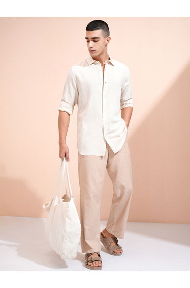 Textured Regular Fit Collared Shirt