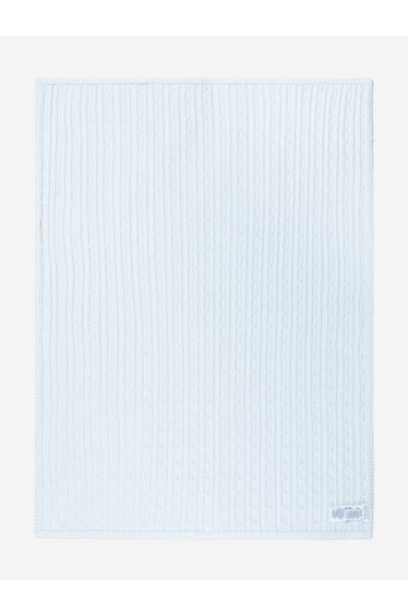 Baby Boys Cotton Cable Knit Blanket in Blue (101cm)