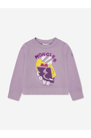 Girls Graphic Print Sweatshirt in Lilac