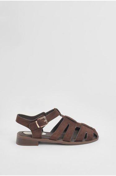 Cassie Faux Suede Closed Toe Fisherman Flat Shoes